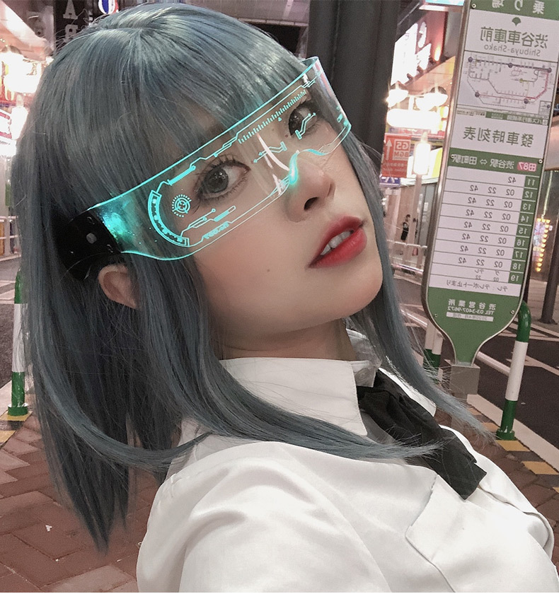 亚马逊LED灯发光眼镜潮未来科技感抖音同款酒吧蹦迪爆闪充电眼镜详情28