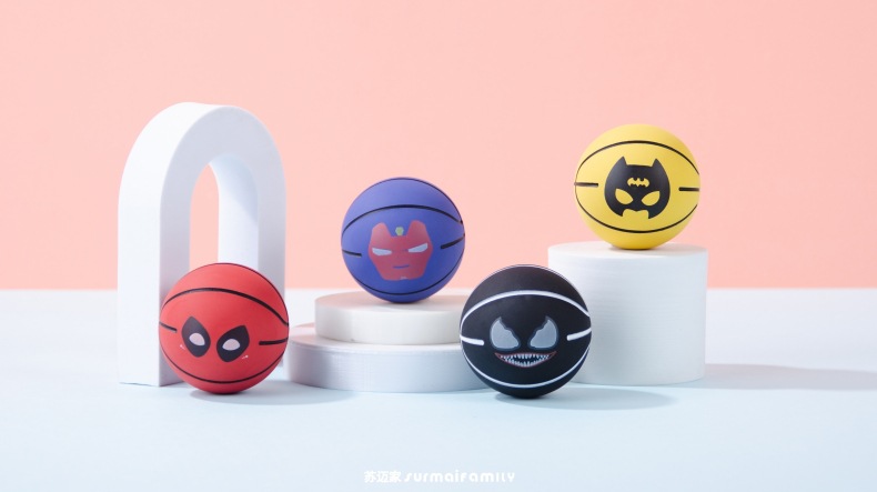 苏迈家卡通迷你篮球高弹性橡胶空心弹力球解压投篮壁球儿童玩具球详情26