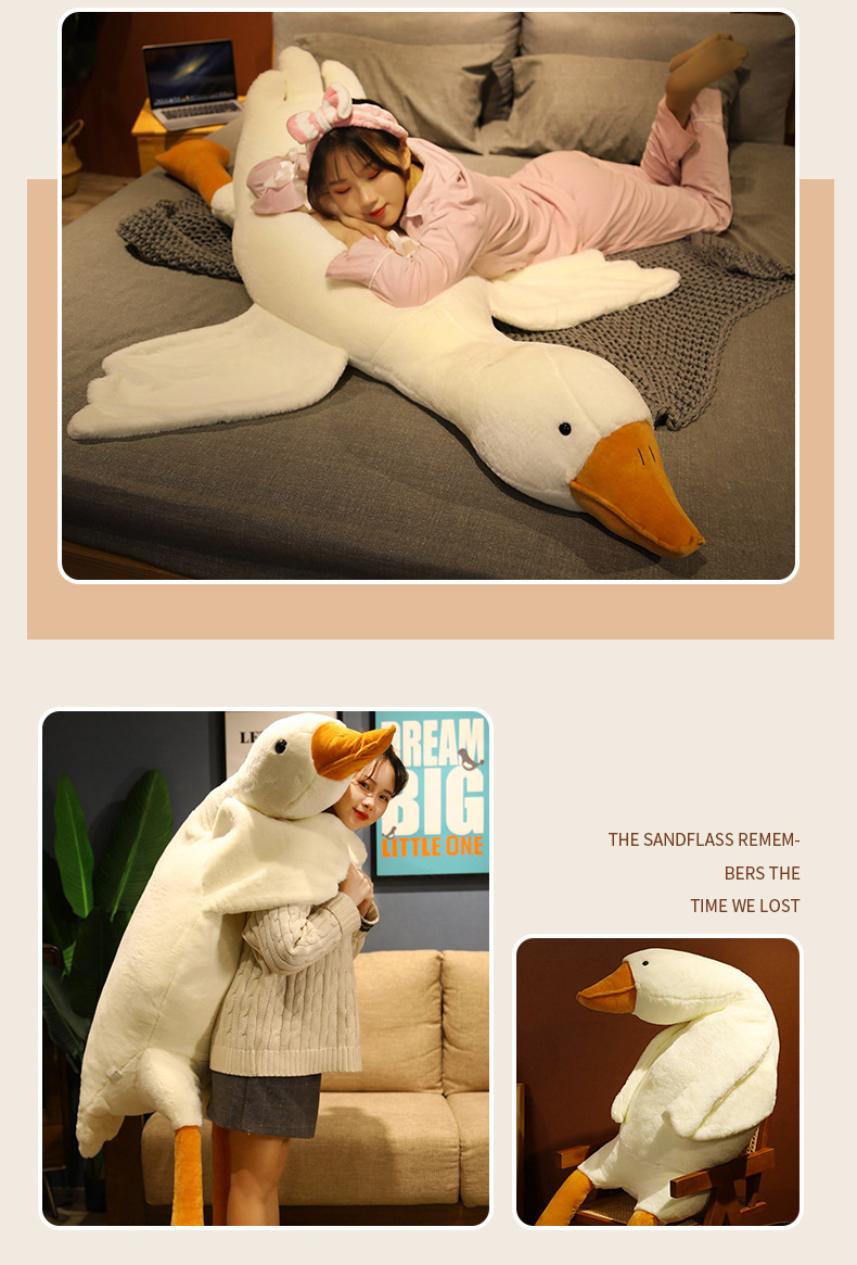 大白鹅现货趴睡枕毛绒玩具抖音爆款排气枕抱枕布娃娃大鹅公仔靠枕详情10