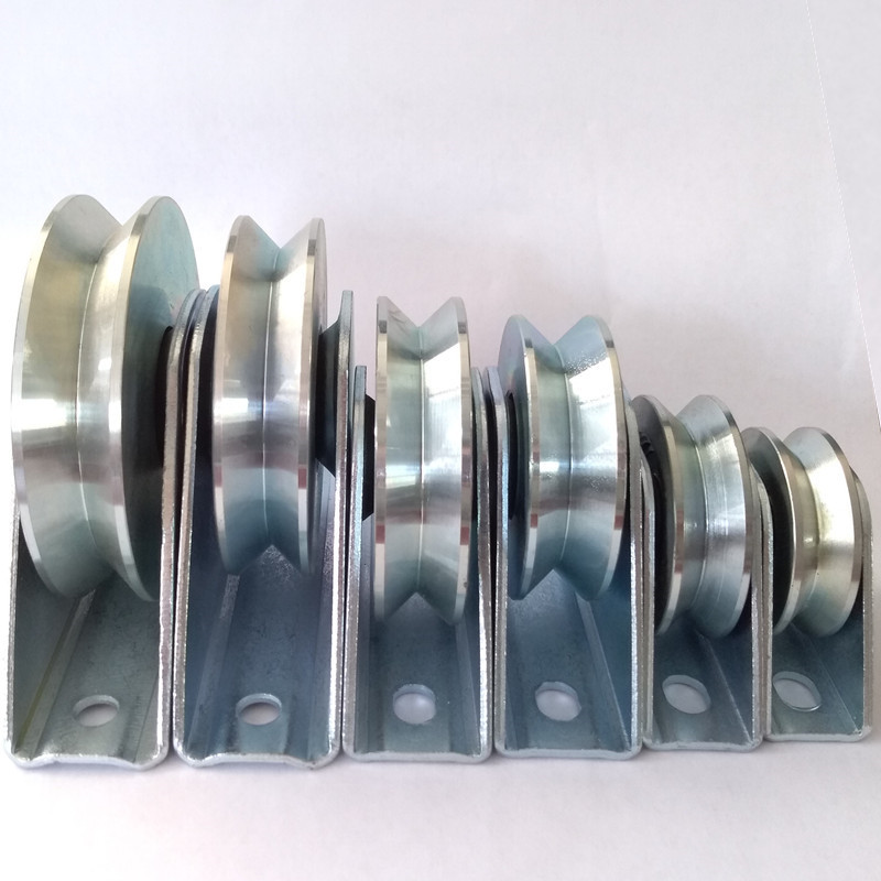 Customized U/V/Y type sliding door track, pulley, triangular bracket, bottom wheel, backrest wheel and casters in blue, white, yellow and zinc pic 7