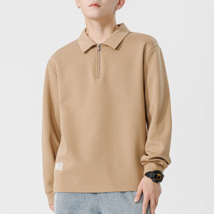 鲲海鹏云基础长袖T恤男秋冬宽松圆领内搭上衣潮流休闲男士打底衫详情8