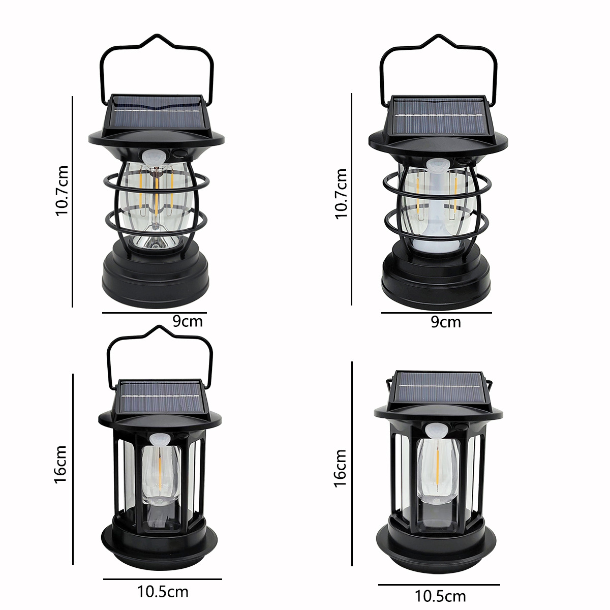 New outdoor retro solar sensor lamp, wall lamp, solar camping lamp, ambient lamp, Type-C charging pic 1