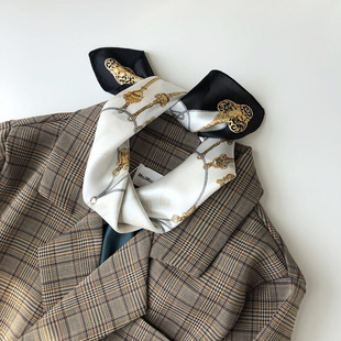 Wholesale silk scarves for overseas gifts and return gifts, cross-border silk autumn and winter decorative plain crepe satin 53cm floral neckerchiefs, small square scarves pic 5