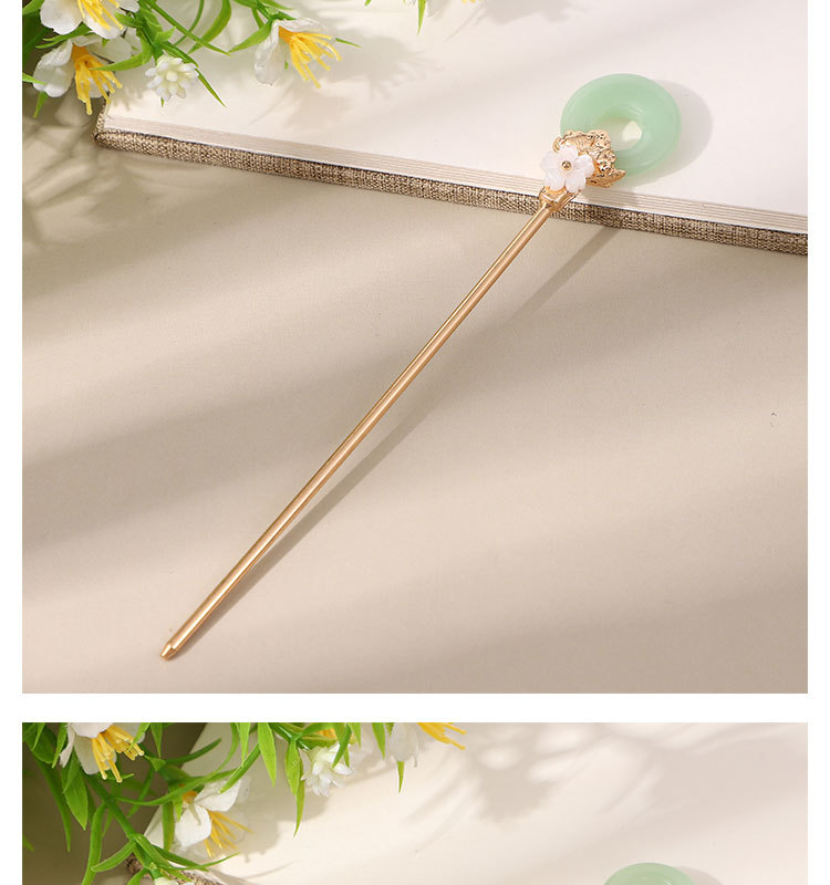 Ancient-style metal hairpins, Hanfu and ancient costume headwear, versatile for daily use, magic staff, coiled hair hairpins, Chinese-style peace pendant hairpins for women pic 8