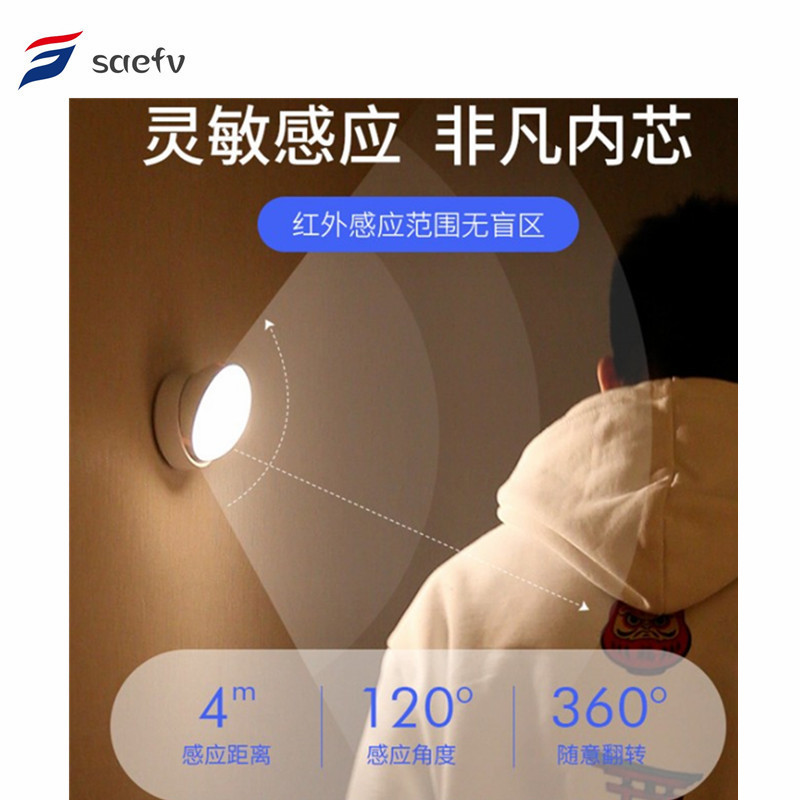旋转人体感应橱柜灯走廊感应小夜灯USB充电感应灯橱柜灯起夜灯详情3