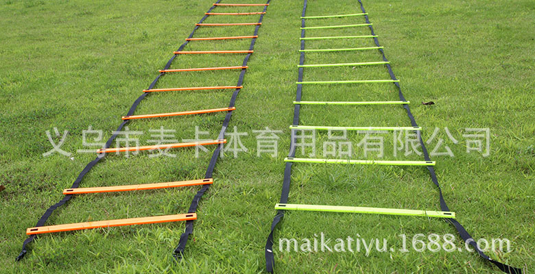 厂家供应足球训练敏捷梯 速度梯子 灵敏梯 训练跳格软梯8米16节等详情6
