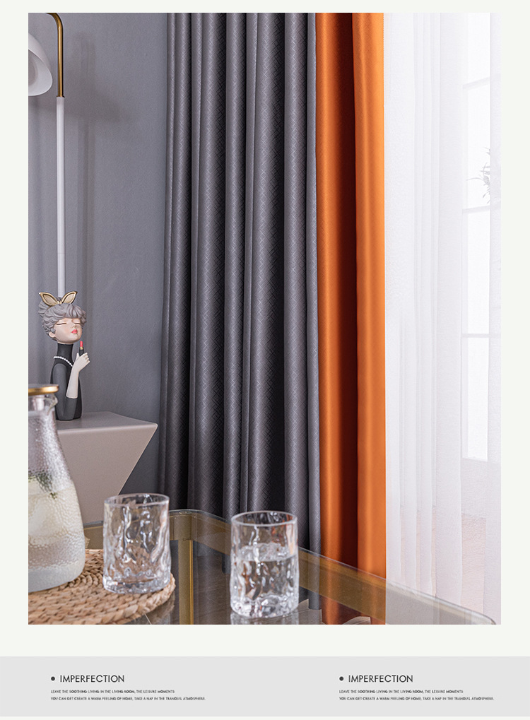 Full-blackout bedroom light-blocking curtains 2022 new style living room home hotel sun protection and heat insulation high-precision curtain fabric pic 24