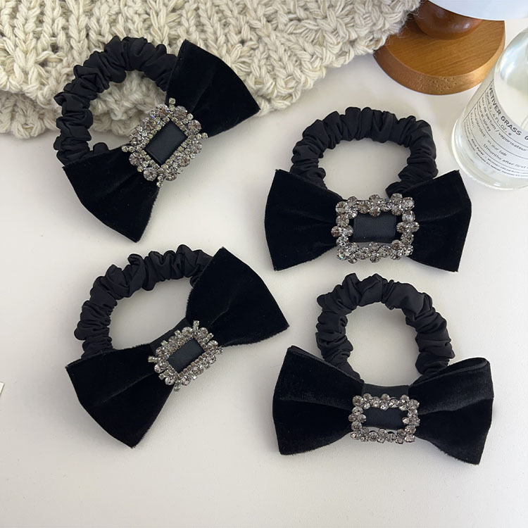 French velvet retro sponge narrow version hair band headband, Korean style, versatile and popular headband, high-end water diamond hair clip pic 2