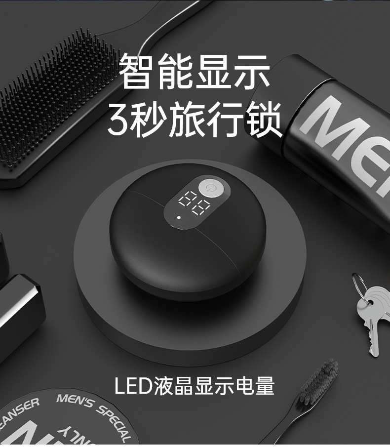 Hatteker portable electric shaver, rotary double-head razor, full-body washable mini beard razor pic 9