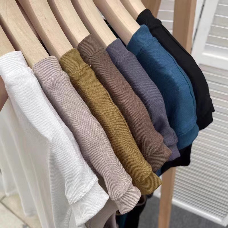 Feifei Sleeve short-sleeved T-shirt for women, 260g small Feifei sleeve solid color light version, one-sleeve European style thin top, base layer, sent on delivery pic 20