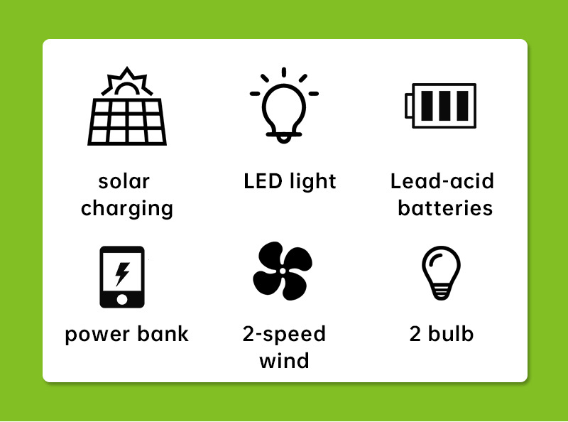 Energy-saving solar outdoor 16-inch portable AC/DC electric fan with built-in battery and emergency lighting bulb lamp pic 15