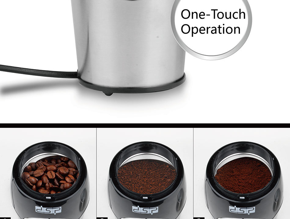 DSP coffee grinder, stainless steel blade, electric bean grinder, fully automatic powder grinder, household small pic 3