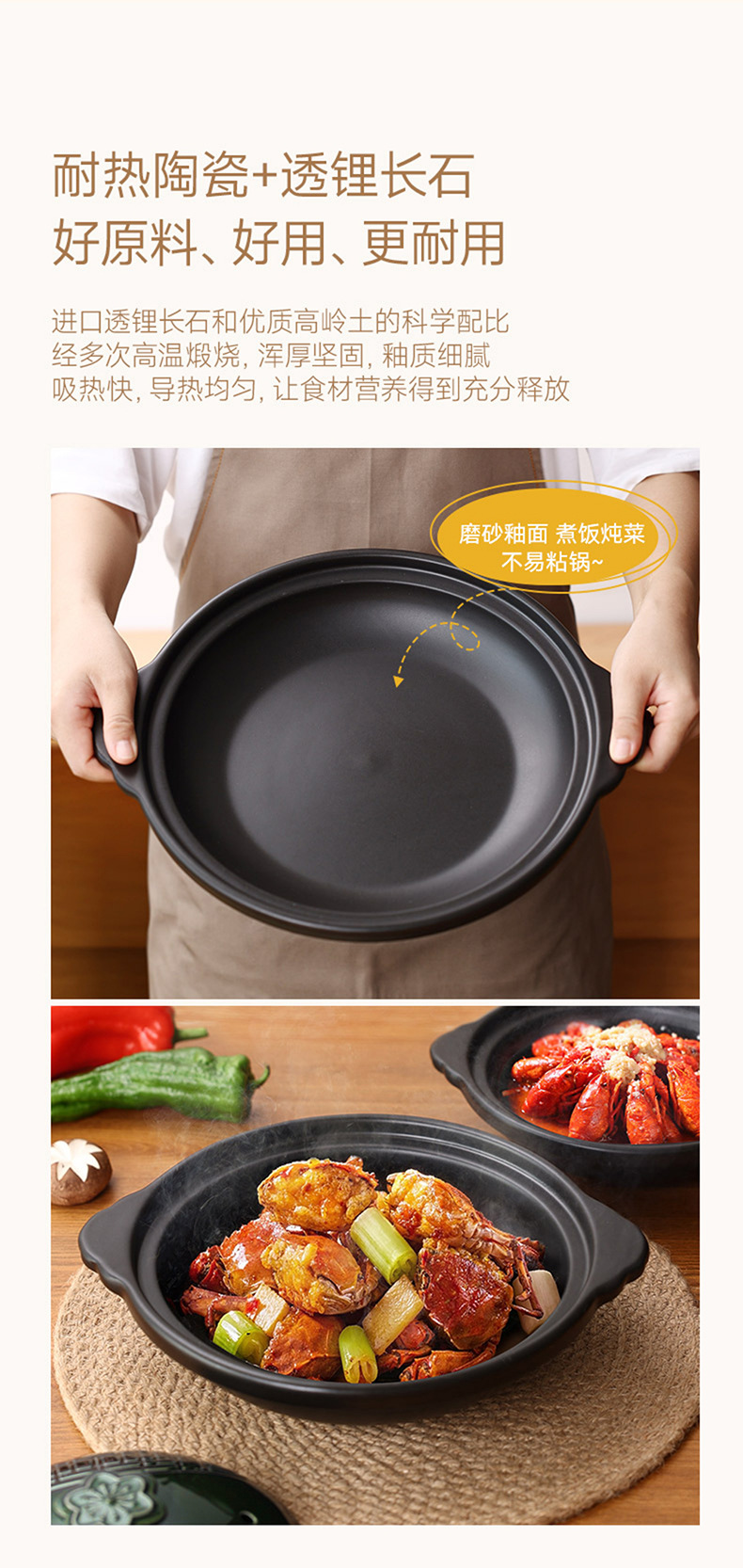CNNB Chinese retro clay pot household high-temperature resistant shallow pot 煲仔饭 Special clay pot restaurant commercial ceramic pic 6
