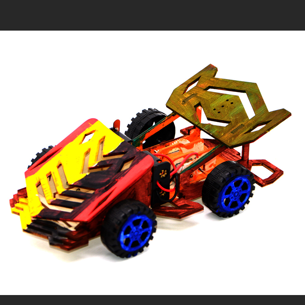 DIY tech gadgets for children and primary school students, experimental manual assembly, electric graffiti racing toys pic 6