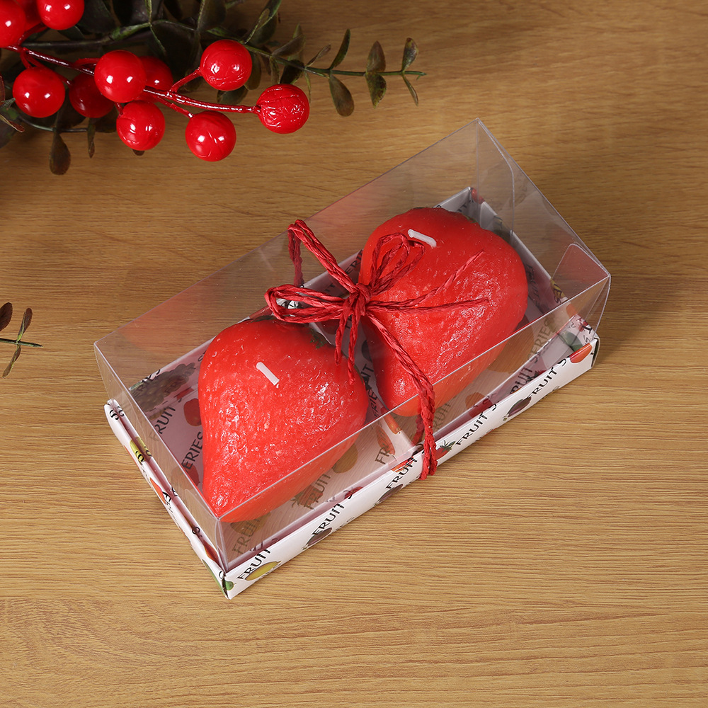 Set 2: Handmade Strawberry Candle Scented Candle Gift Box, wedding Birthday Gift, Romantic Scented Decorative Candles pic 5
