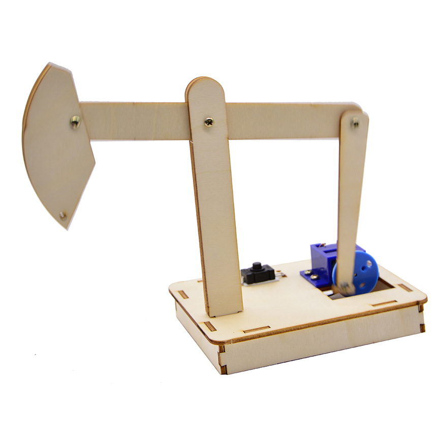 DIY oilfield oil extraction machine, oil pumping unit, tamper, small technological invention, handcrafted puzzle assembly model materials pic 6