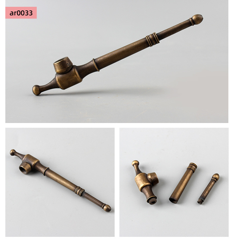 木香黄铜复古长烟杆短款老式铜锅烟袋铜制旱烟斗旱烟杆长烟枪批发详情24