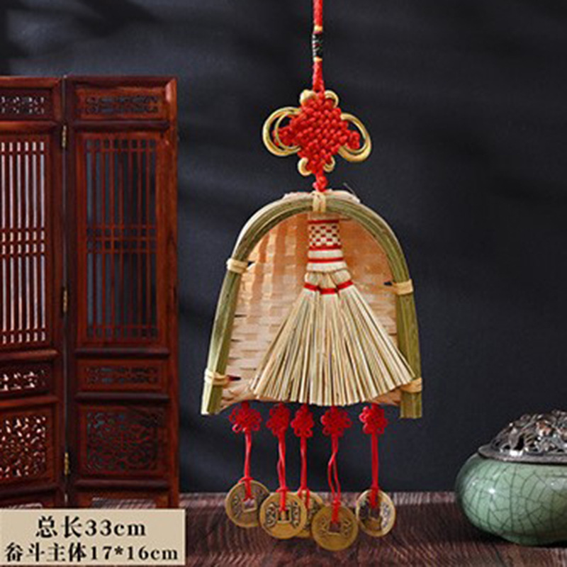 Copper coins, small brooms, dustpans, hanging ornaments, door decorations for moving into a new home, indoor hanging ornaments, TV wall decorations for the Qingming and Dragon Boat festivals pic 47