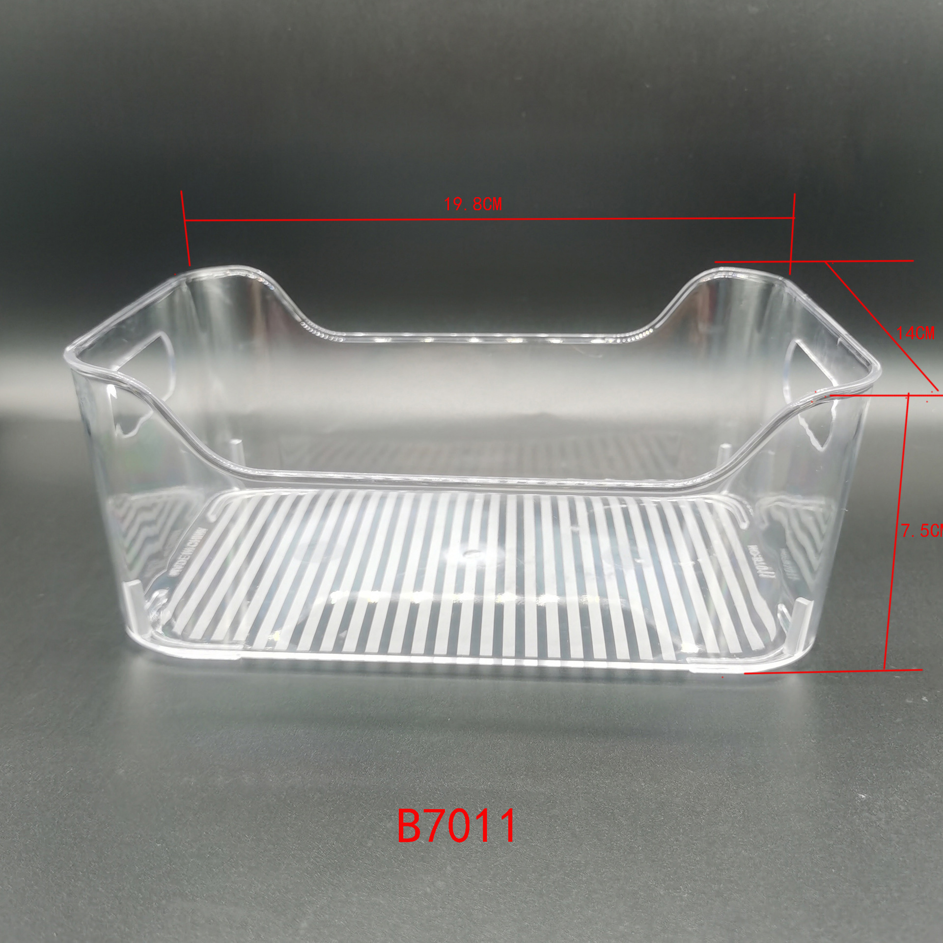 Transparent and simple PET refrigerator storage box, desktop storage box, cosmetics and bathroom sorting basket, plastic transparent sundries pic 1