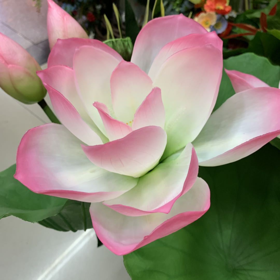 Simulated stem lotus, pu lotus leaf, hand-felt lotus, plastic lotus bud, lotus pod, Chinese rural style Buddhist hall decorative flower pic 21