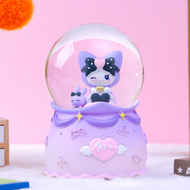 创意酷酷甜心水晶球发光音乐盒旋转八音盒卡通可爱儿童生日小礼品详情9