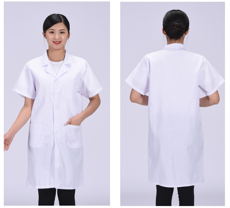 学生实验室工作服医院医生涤棉白大褂男女美容师长袖药店护工制服详情18