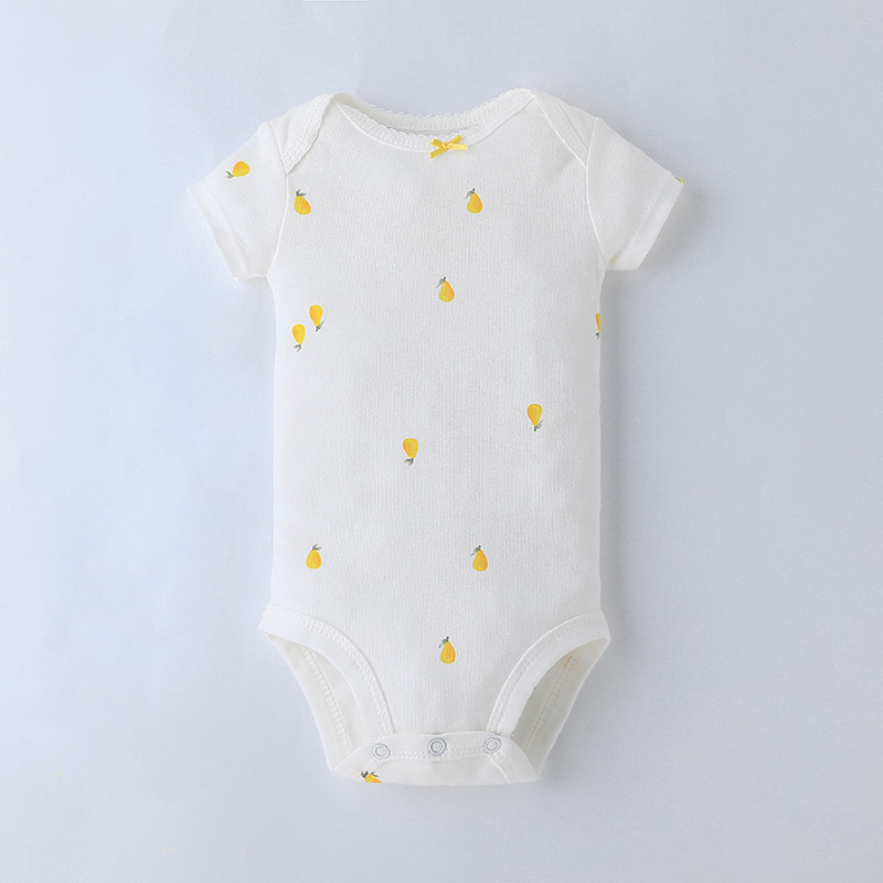 Summer short-sleeved triangular khaki for newborns, cute five-piece set for boys and girls, one-piece suit and crawling suit pic 19