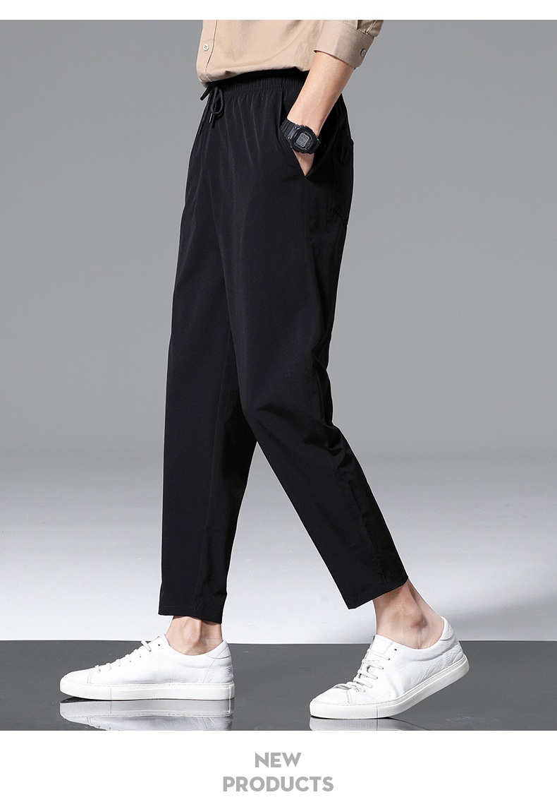 夏季冰丝裤男士薄款锦纶速干运动休闲直筒九分裤清凉空调裤男裤子详情13