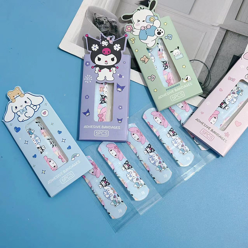 Sanrio Kuromi Band-aid box set: 5 pieces of waterproof and breathable band-aids for students and children, wound patches, and hemostatic patches pic 4