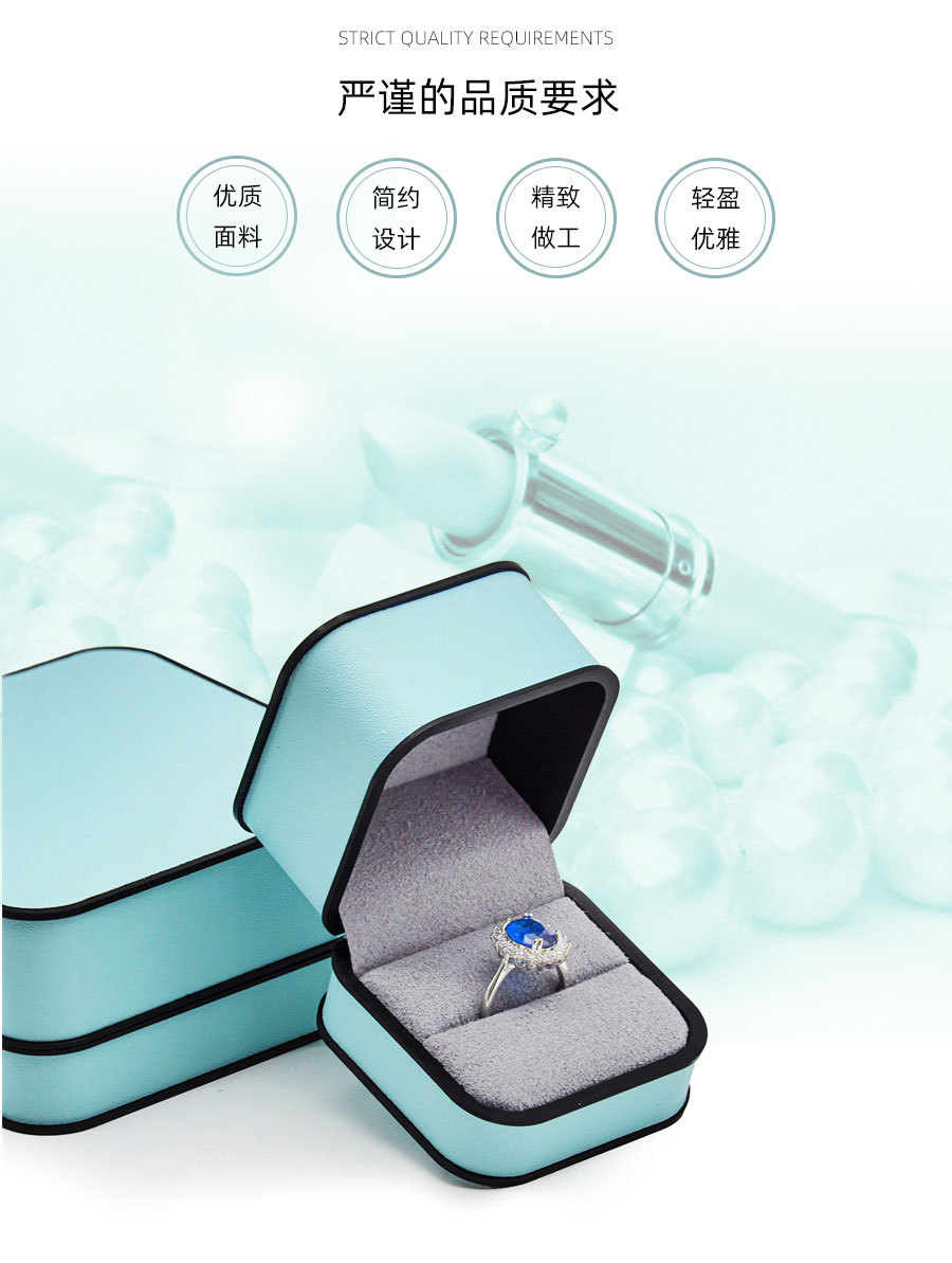 New fashionable pu leather ring box, high-end necklace, jewelry packaging, jewelry box, pendant, bracelet, accessory gift box pic 2