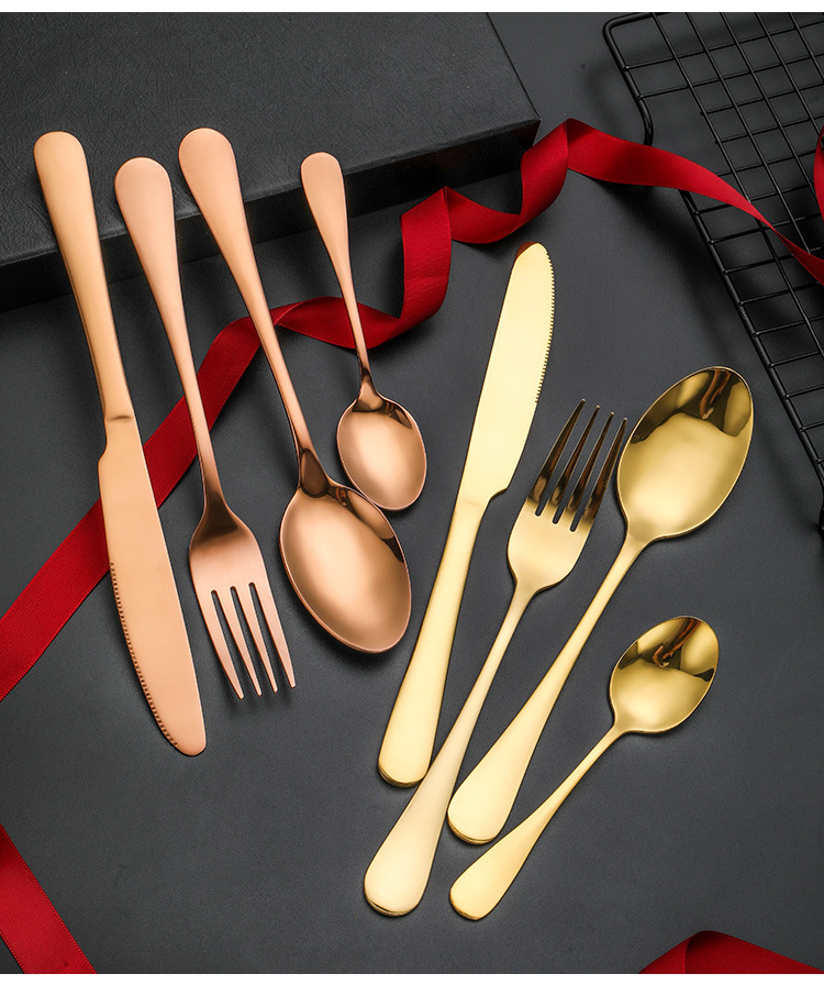 Amazon Stainless Steel Tableware Knife, Fork and Spoon Set, Cross-border Stainless Steel knife, fork and Spoon Gift Box 4-piece set, 24-piece set pic 7