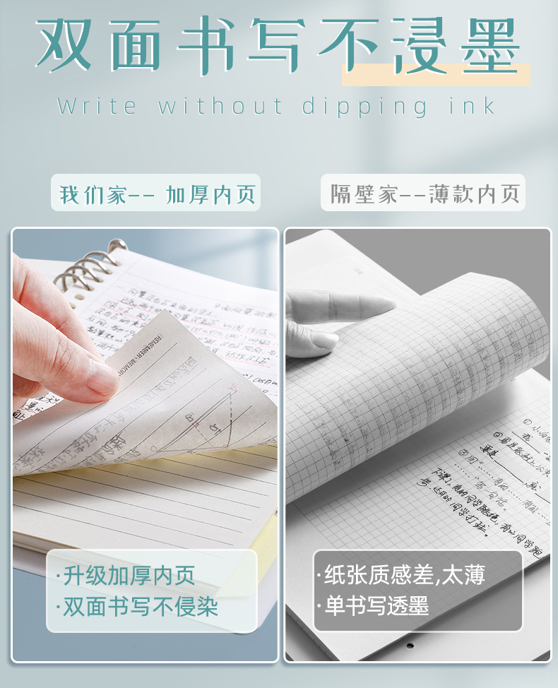 文谷a5白色活页本内芯b5笔记本本子活页纸横线空白方格英语作文款详情13