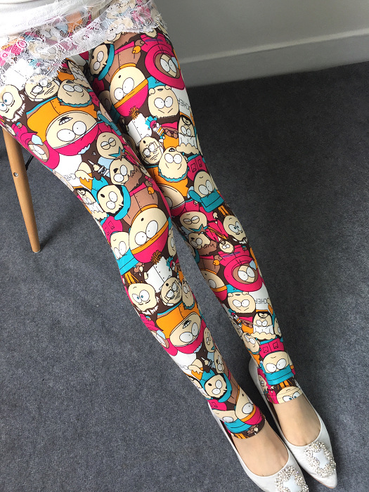 New spring dress, large-sized stretch, colorful star graffiti, personalized leggings for women pic 64