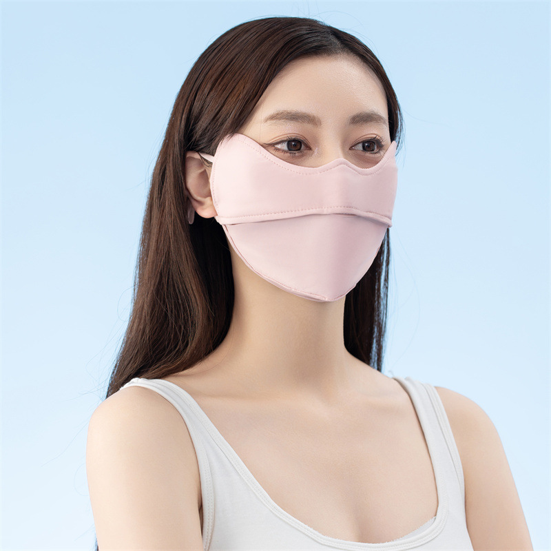 夏季冰丝防晒口罩女防紫外线护眼角立体防尘透气薄款户外面罩批发详情5