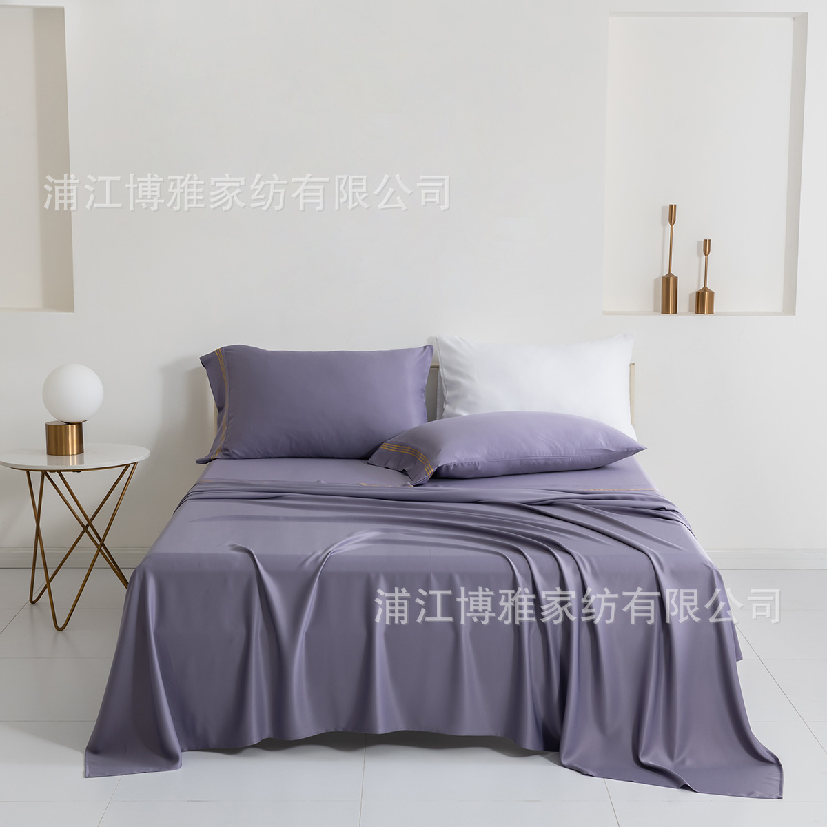 Cross-border exclusive Amazon bedding products, frosted solid color four-piece sets, simple quilt covers, bed sheets and bed caps, factory wholesale pic 11