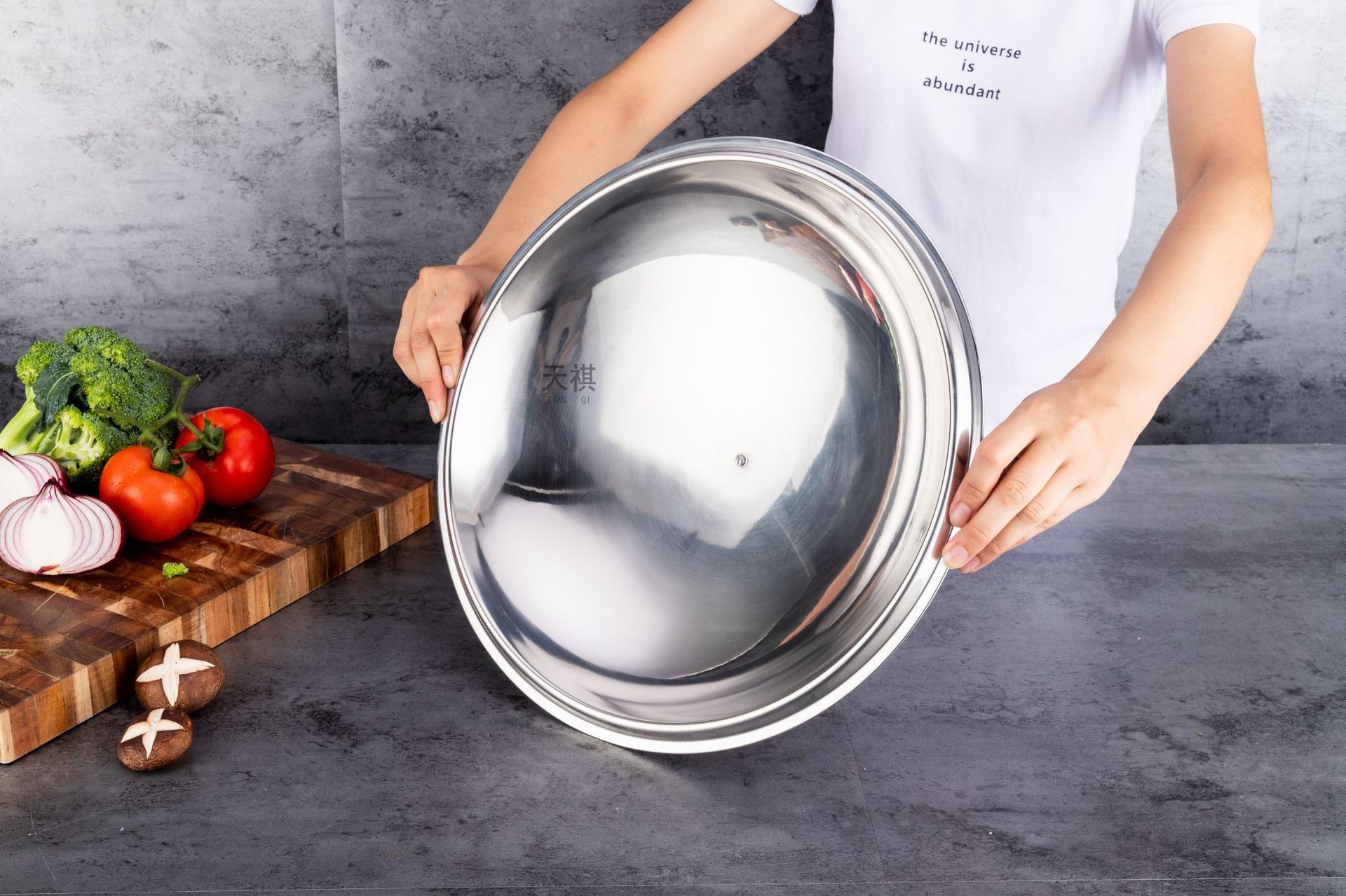 Stainless steel pot lid, household cooking pot lid, 30-40cm, wok combination lid, universal non-magnetic pot lid, glass lid pic 7