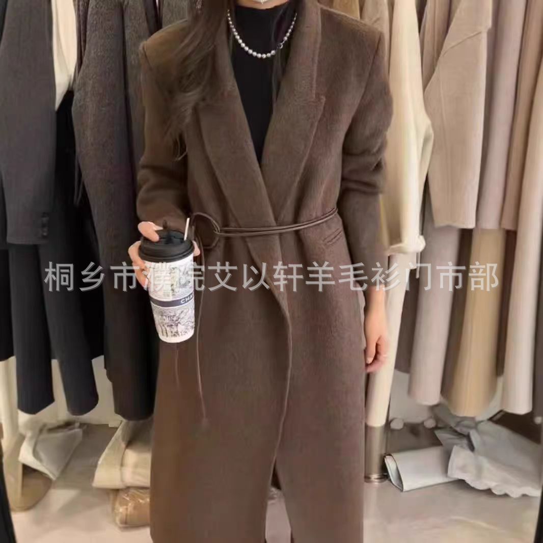 冬季新款韩系西装款美飒双面羊毛长绒毛呢外套长款百搭气质大衣女详情13