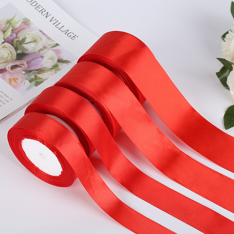 Red ribbon bow, car wedding rose, packaging gift, wide band, silk ribbon, satin ribbon, diy handmade decoration pic 6