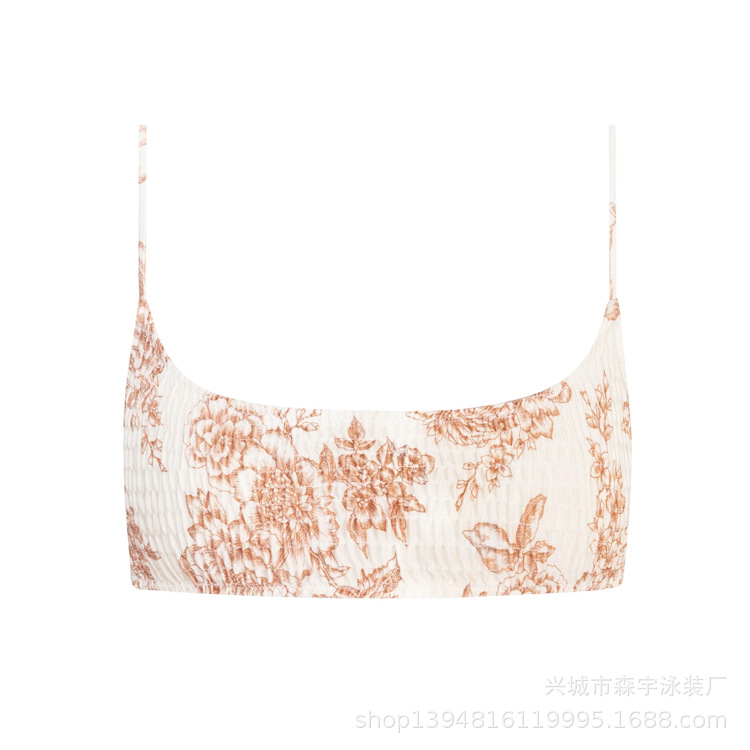 The 11-color INS triangular double-sided swimsuit with strapless and pleated designs from Europe and America has swept the new bikini style pic 67