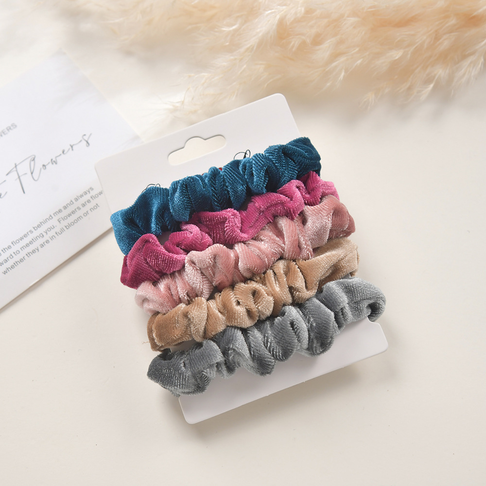 韩国东大门秋冬欧美风绒布大肠发圈 金丝绒布头圈发饰厂家批发详情4