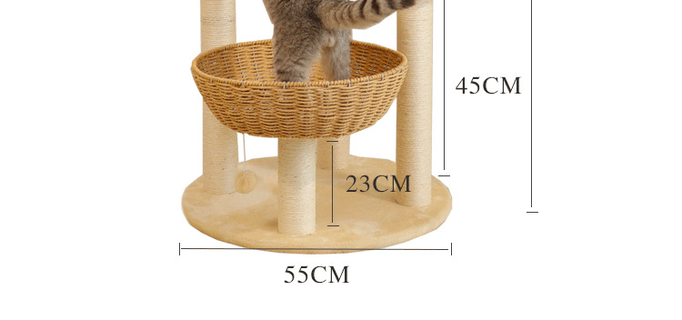 藤编猫爬架猫窝猫树一体不占地大型日式剑麻实木高层跳台四季通用详情11
