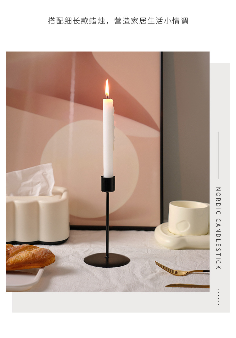 Nordic home light luxury style candlestick ornaments, retro candlelight dinner props, simple home romantic table decorations pic 14
