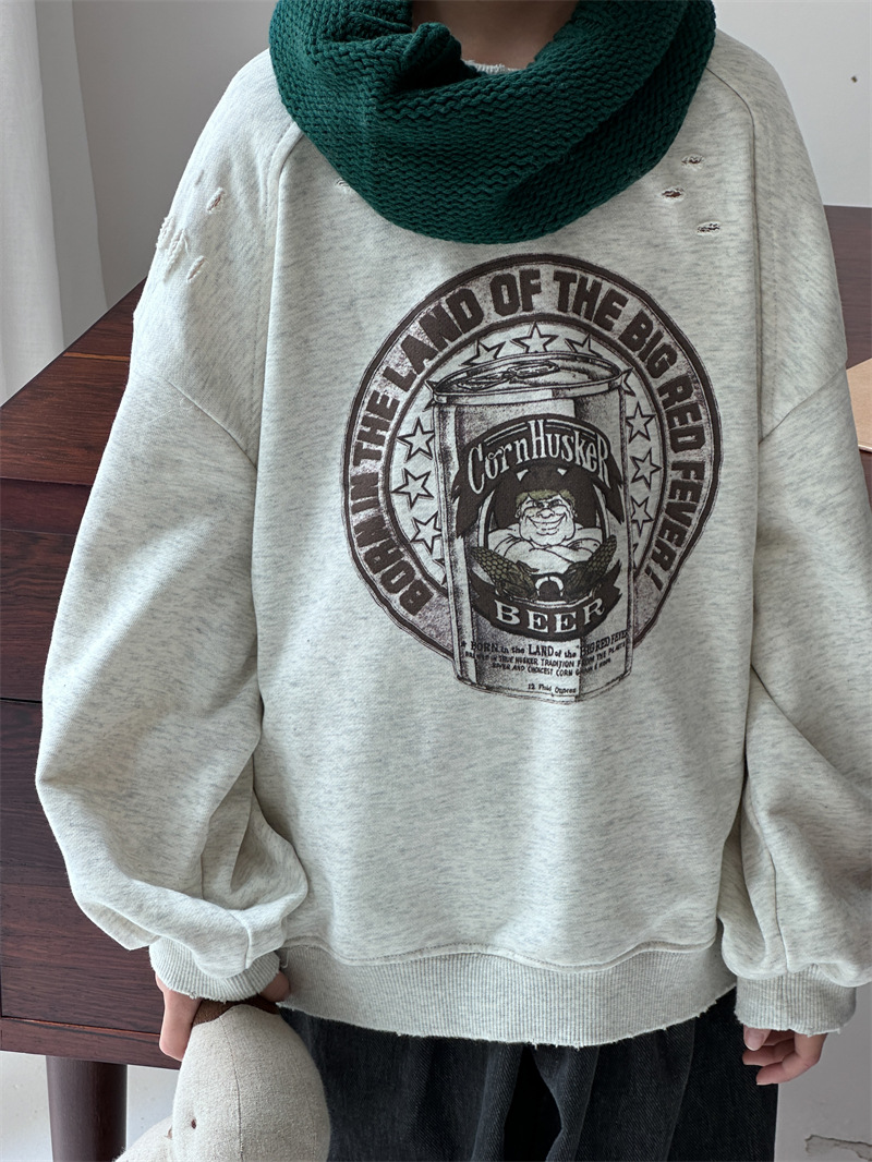 2024秋季新款韩版儿童宽松卫衣男女童百搭印花圆领套头上衣潮详情15