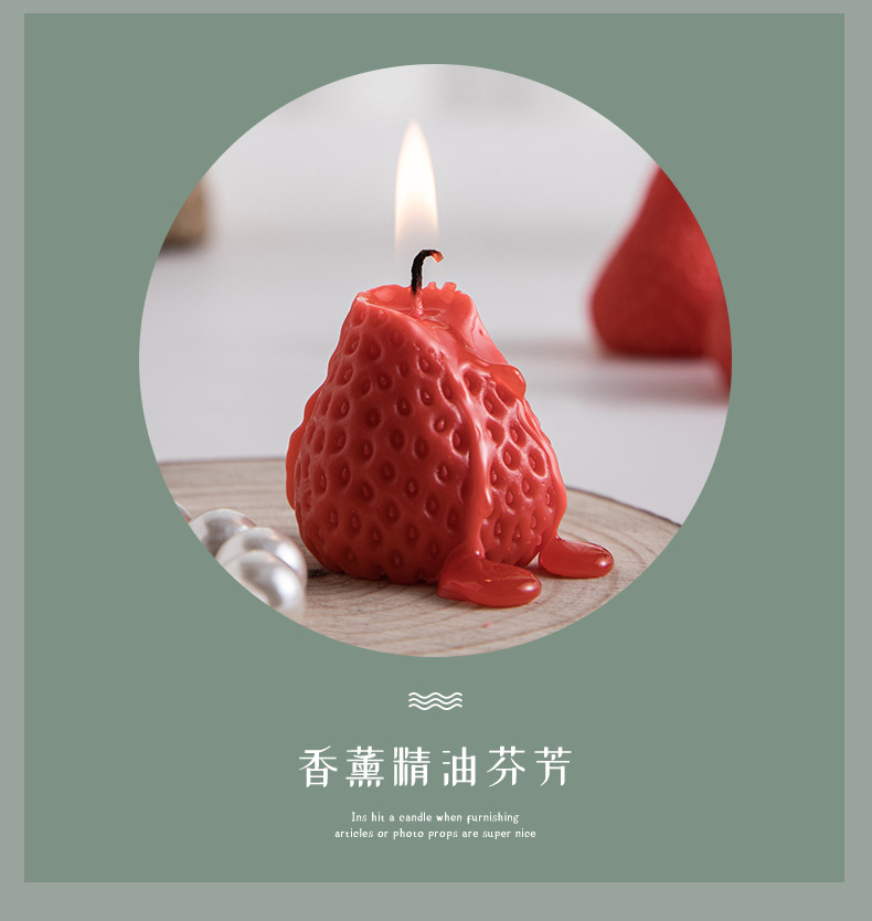 Wholesale of soy wax scented strawberry candles in gift box set. Cute and creative birthday gifts. Strawberry scented candles pic 6