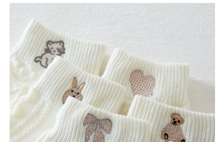 白色船袜女全棉女士袜子夏季薄可爱网红刺绣纯棉ins潮短袜女批发详情3