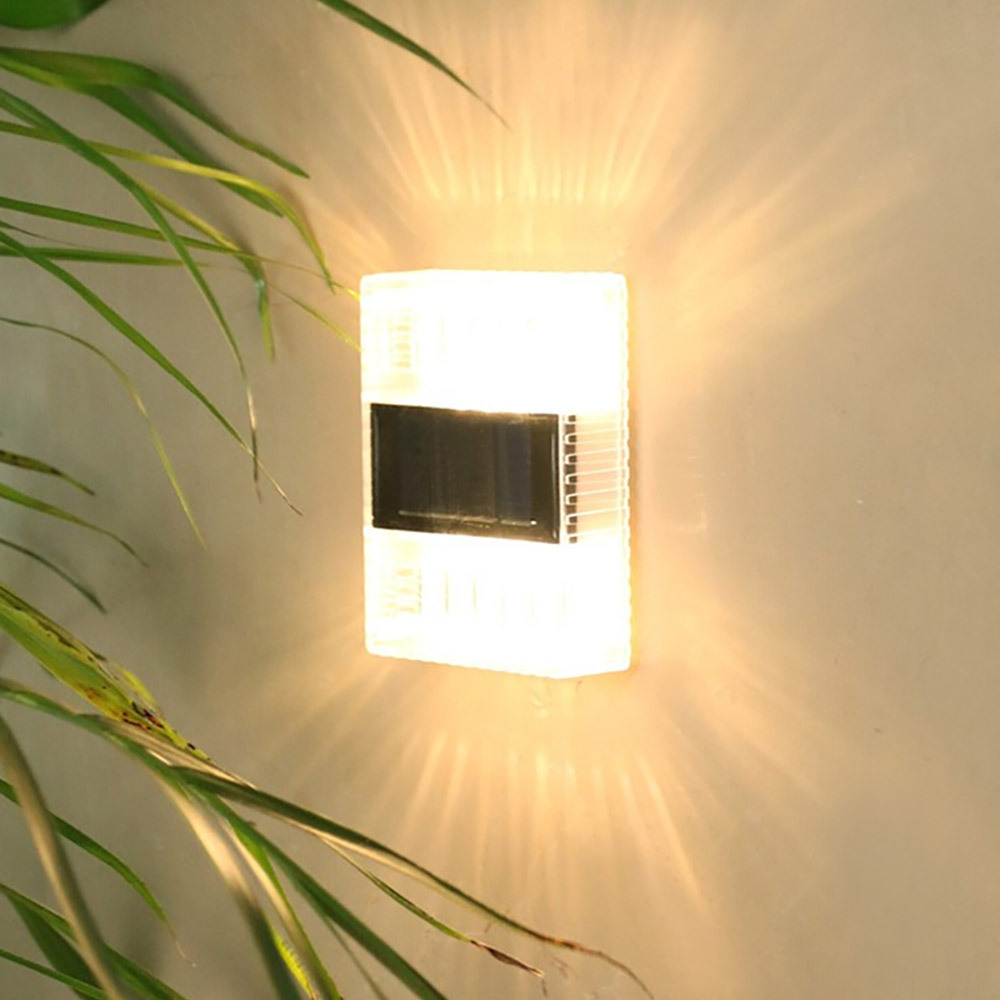Solar rectangular wall lamp, 6LED top and bottom luminous fence lamp, outdoor courtyard villa decorative lamp, direct supply from the manufacturer pic 7