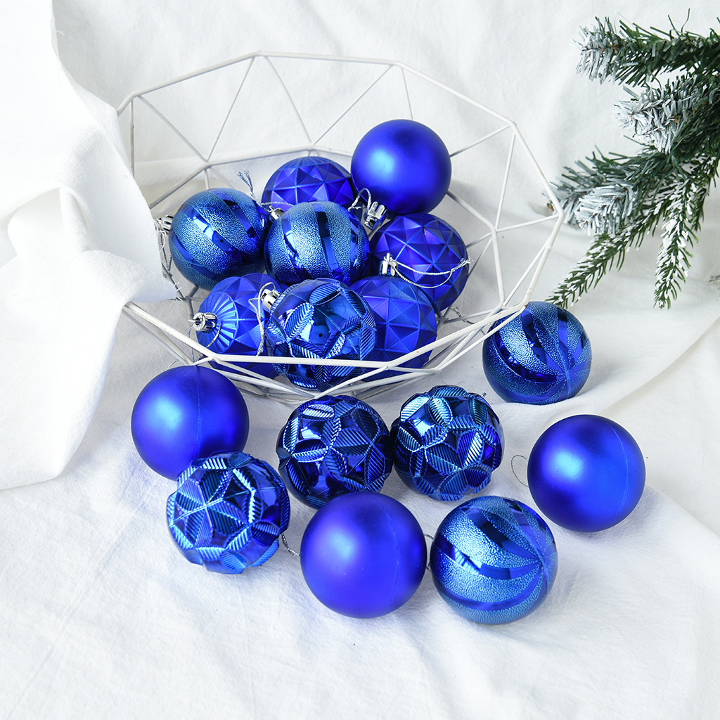 6cm irregular-shaped Christmas balls, golden Christmas tree, window display decoration, hanging balls, 16 bucket plastic Christmas balls pic 12
