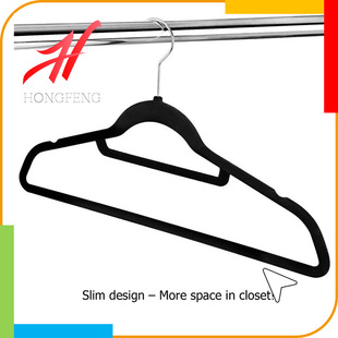 Factory wholesale ABS flocking anti-slip clothes hangers, clothing store organization, seamless storage, home clothes hanging, magic clothes rack pic 1
