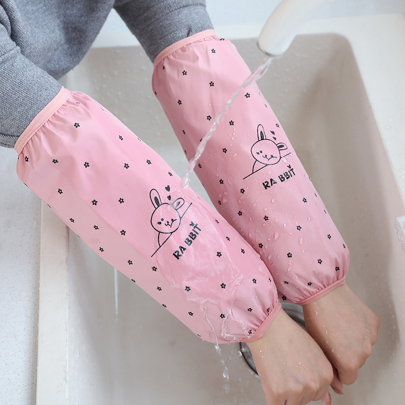Korean waterproof and dirt-proof sleeves, cute long sleeves for adults in the kitchen, student cartoon waterproof sleeves, wholesale in large quantities pic 2