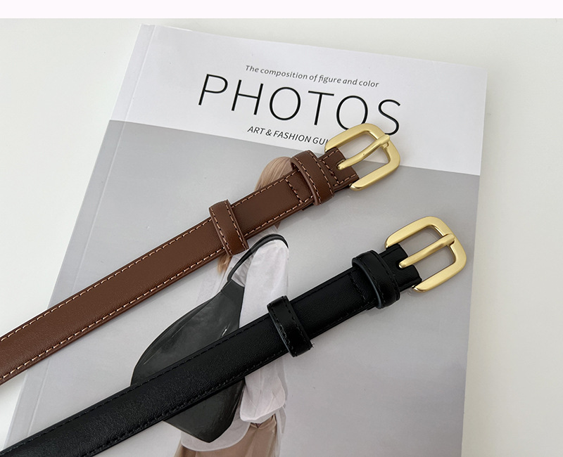 Ladies' leather belts, versatile jeans with brown belts, women's decorative suit pants with black belts, wholesale pic 13